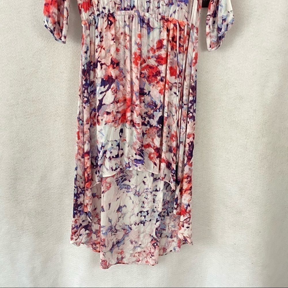 a.n.a. High Low Floral Print Split Sleeves Dress - Picture 3 of 11